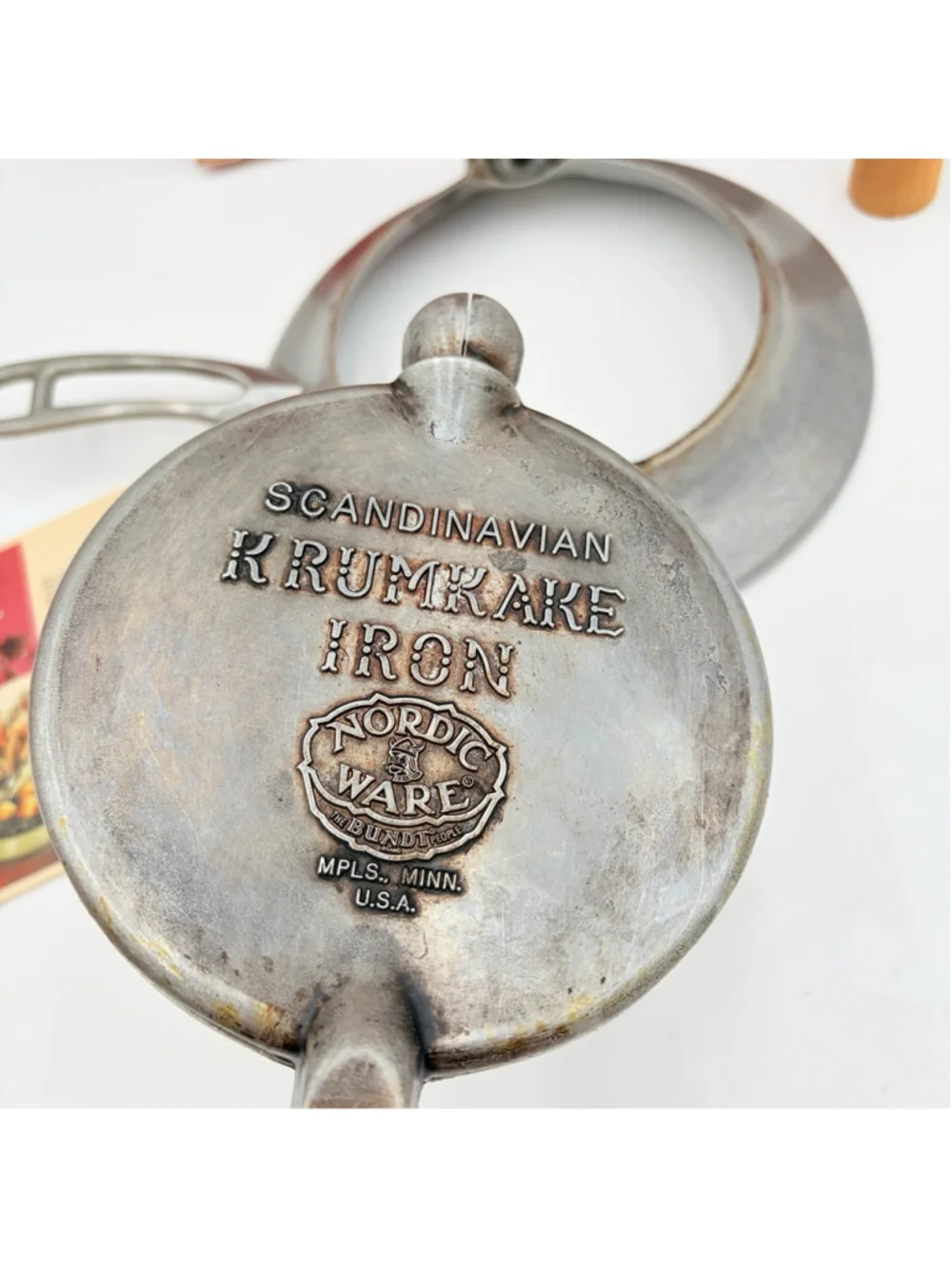 Nordic Ware Krumkake Iron with Rolling Cone Box Recipes Vintage USA